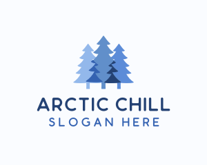 Freezing - Winter Pine Tree logo design