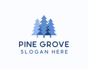 Winter Pine Tree logo design