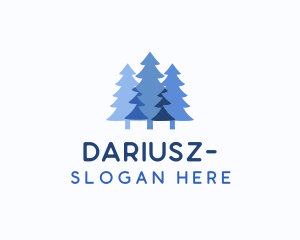 Freezing - Winter Pine Tree logo design