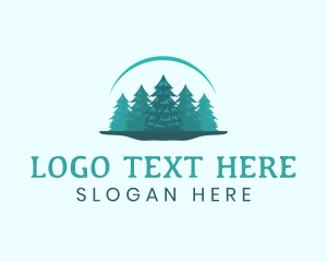 Woods - Pine Tree Forest logo design