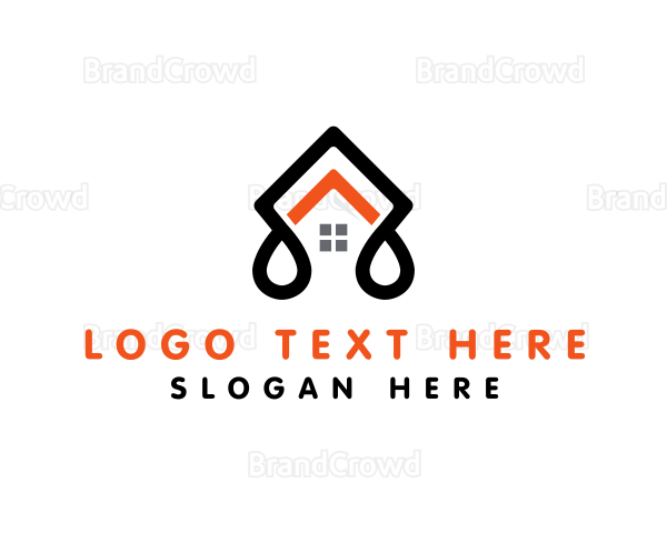 Modern House Roofing Logo