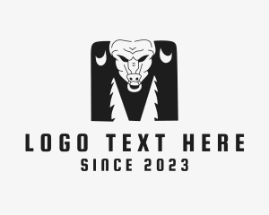 Letter M - Tough Buffalo Bull logo design