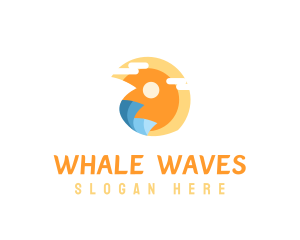 Sun Surfing Waves  logo design