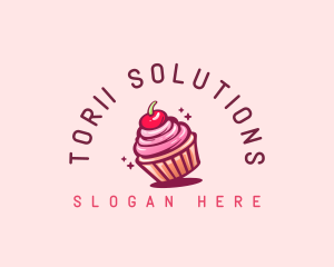 Sugar Cherry Cupcake Toppings logo design