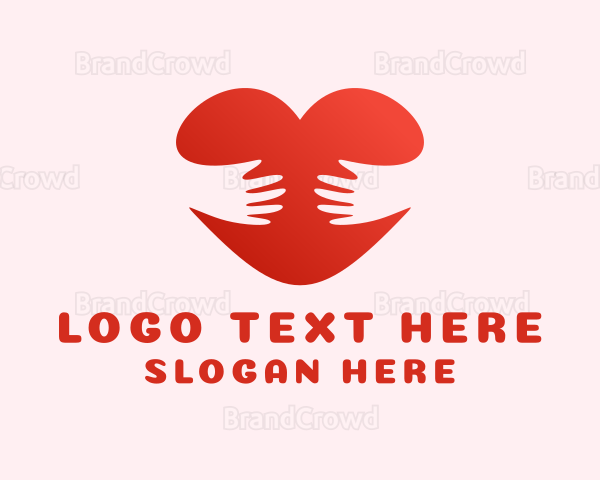 Romantic Hand Hug Logo