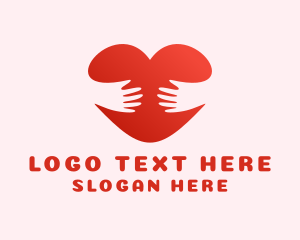 Hug - Romantic Hand Hug logo design