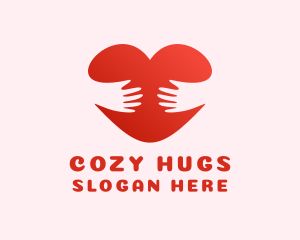 Romantic Hand Hug logo design