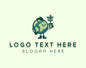 Earth - Planet Earth Plant logo design