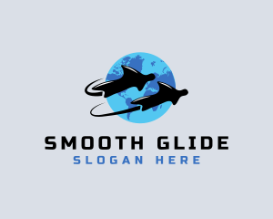 Glide - Wing Suit Flight Planet logo design