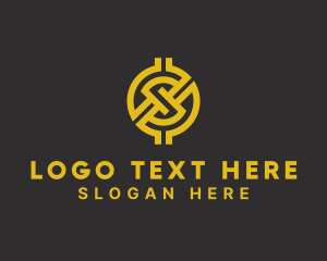 Blockchain - Golden Crypto Letter S logo design