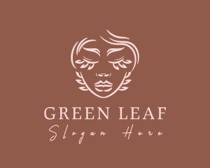 Feminine Leaf Face logo design