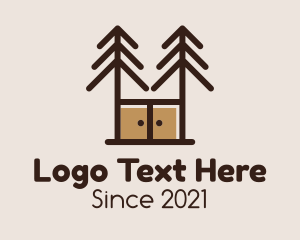 Wooden - Pine Cabinet Furniture logo design