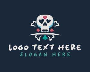 Cartoon - Cartoon Skull Casino logo design