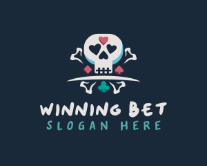 Bet - Cartoon Skull Casino logo design