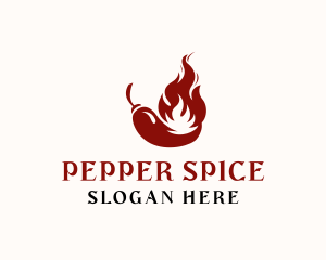 Pepper - Flame Chili Pepper logo design