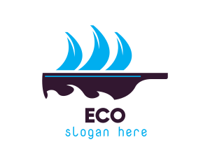 Ocean - Bottle Ship Sail logo design