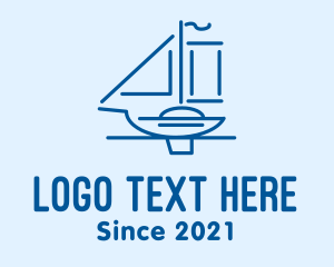Sailboat - Blue Sailboat Travel logo design