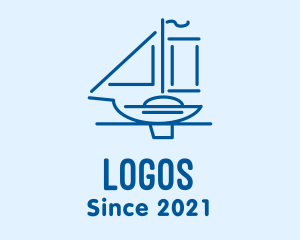 Navy - Blue Sailboat Travel logo design