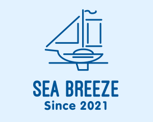 Blue Sailboat Travel logo design