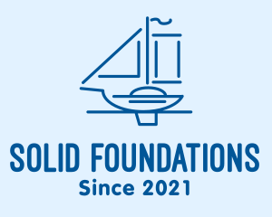 Transportation - Blue Sailboat Travel logo design