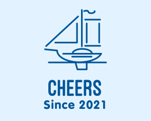 Seafarer - Blue Sailboat Travel logo design