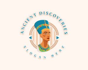 Queen Nefertiti Statue logo design