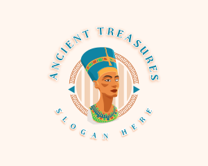 Queen Nefertiti Statue logo design