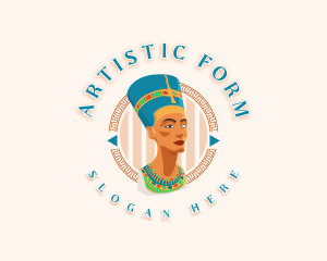 Sculpture - Queen Nefertiti Statue logo design