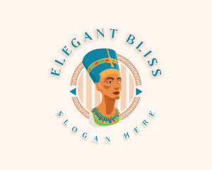 Ancient - Queen Nefertiti Statue logo design