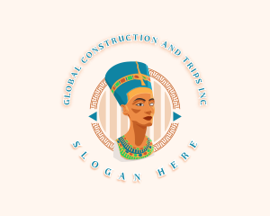 Stanchion - Queen Nefertiti Statue logo design