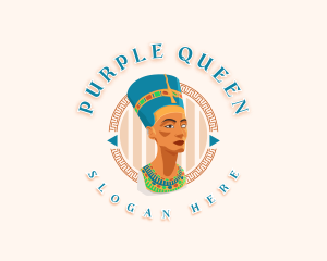 Queen Nefertiti Statue logo design