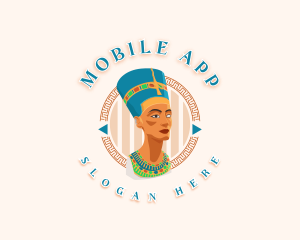 Bust - Queen Nefertiti Statue logo design