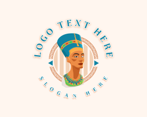 Coffin - Queen Nefertiti Statue logo design