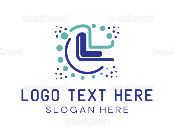 Dotted Business Letter L Logo