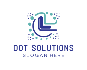 Dot - Dotted Business Letter L logo design