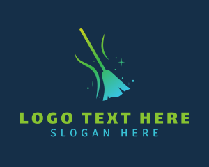 Clean - Gradient Mop Cleaning logo design