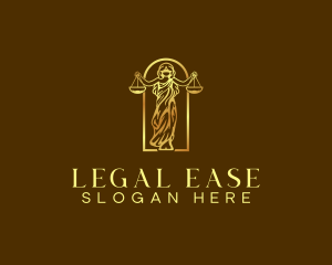 Judiciary - Woman Law Scale logo design