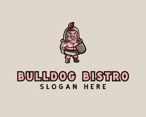 Gladiator Pig Warrior  logo design