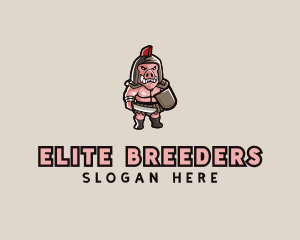 Gladiator Pig Warrior  logo design