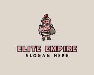 Gladiator Pig Warrior  logo design