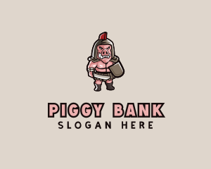 Pig - Gladiator Pig Warrior logo design