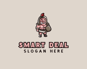 Gladiator Pig Warrior  logo design