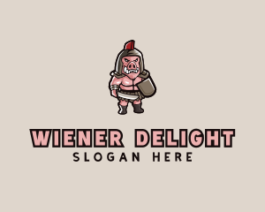 Gladiator Pig Warrior  logo design