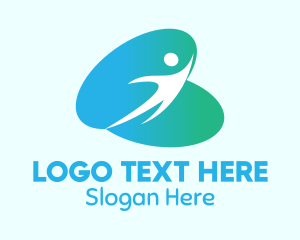 Personal Training - Abstract Fitness Oval logo design