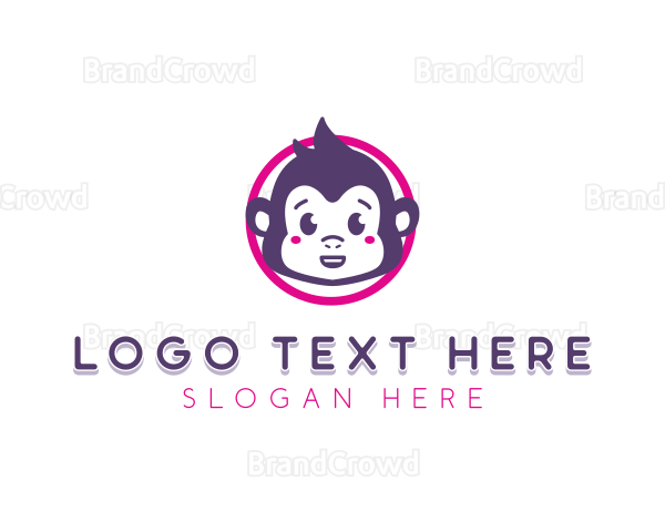 Cute Baby Monkey Logo