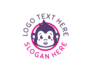 Play Pen - Cute Baby Monkey logo design