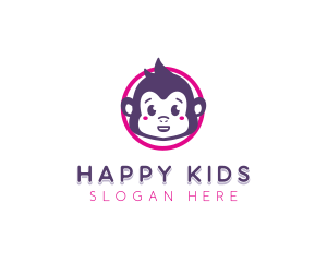 Cute Baby Monkey logo design