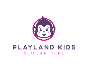 Cute Baby Monkey logo design