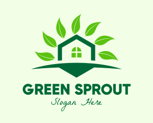 Green Eco Home logo design