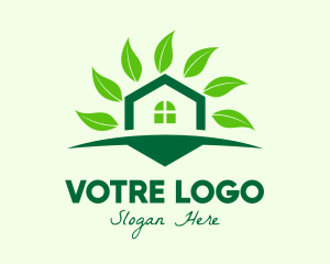 Environment Friendly - Green Eco Home logo design